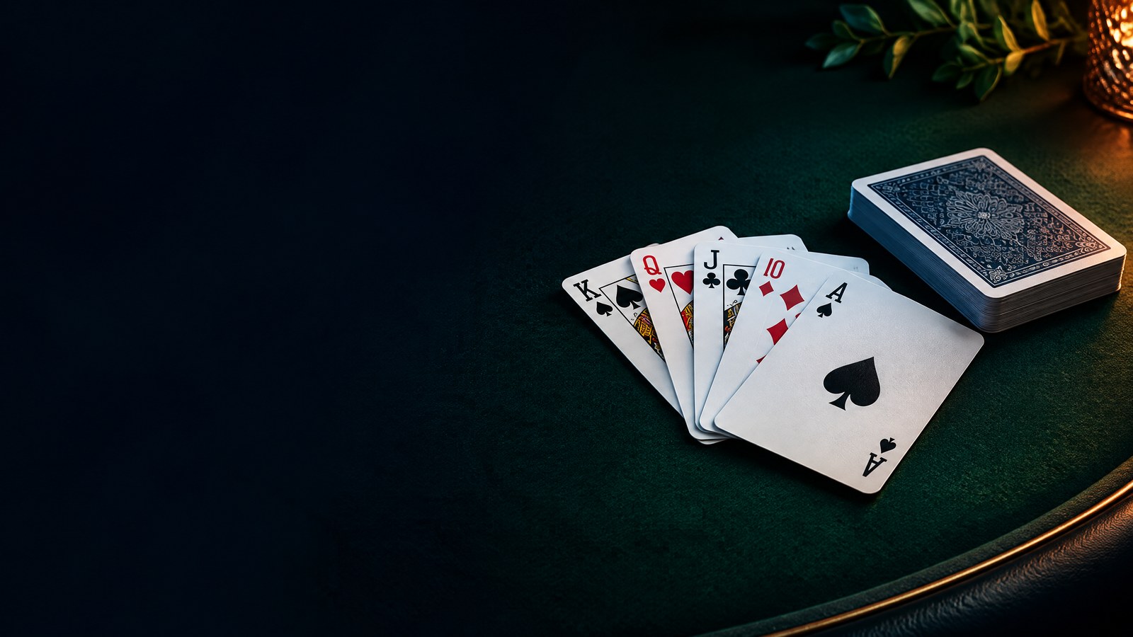 Dealer presenting cards at a live casino table with a rules comparison overlay